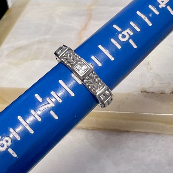 Judith Ripka 3 Ring SET Sterling Silver 925 Size 6 CZ - Picture 11 of 11